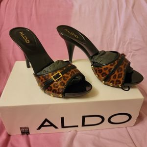 Aldo Farosola Leopard Stiletto Sandals size 8